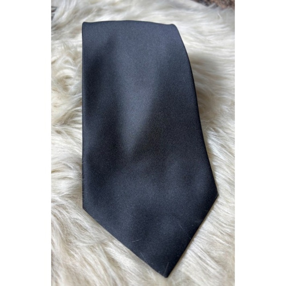 D'Amante Couture‎ Tie Men's Black Rayon Vintage Y2K Retro Formal Classic Necktie